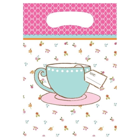 Birthday 'Tea Time' Plastic Favor Bags (8ct)
