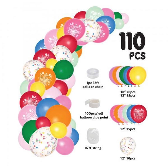 Birthday Theme Balloon Garland Set 16ft