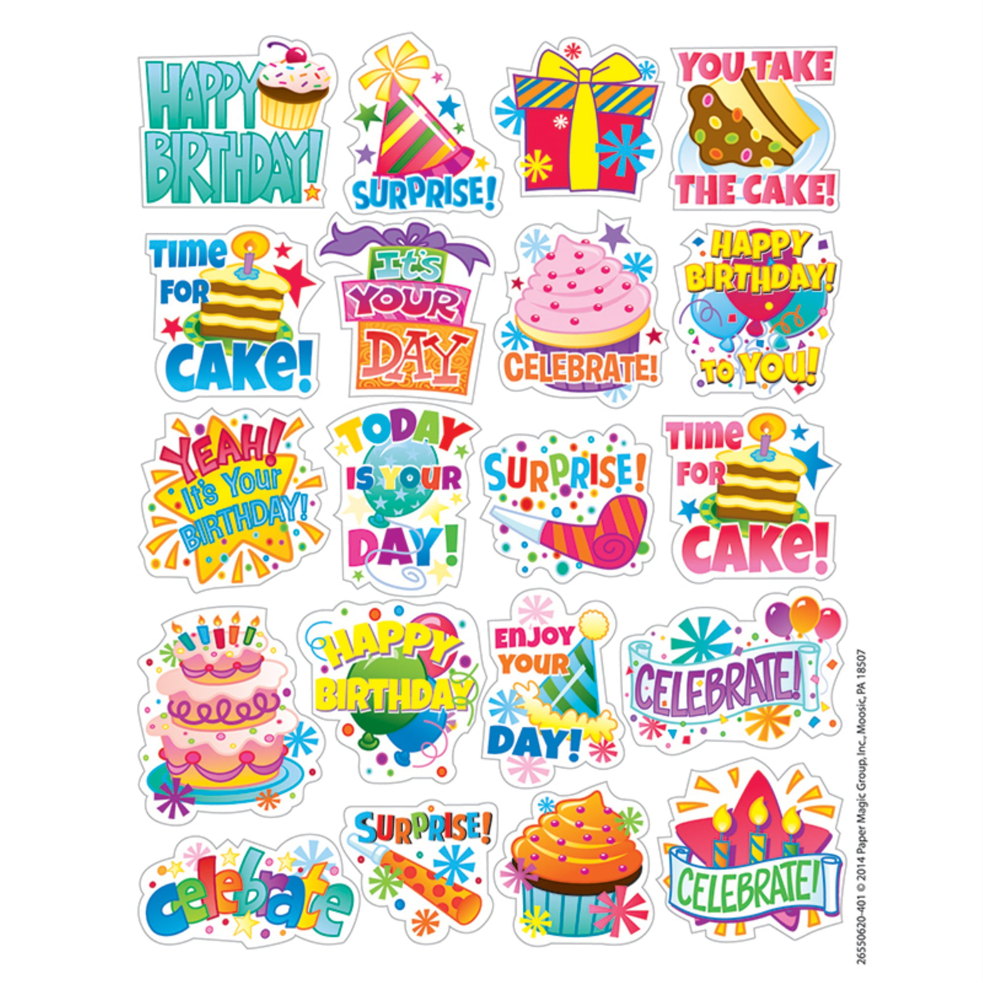 Happy Birthday Stickers Birthday Planner Stickers, Birthday Cake,  Celebration Kit 