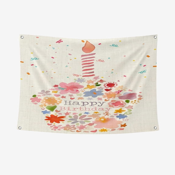 Birthday Thickened Polyester Background Cloth - Heat Transfer Printing HD non-Fading Indoor And Outdoor Wear-Resistant Decorative Cloth 3.28*4.92FT/100*150CM