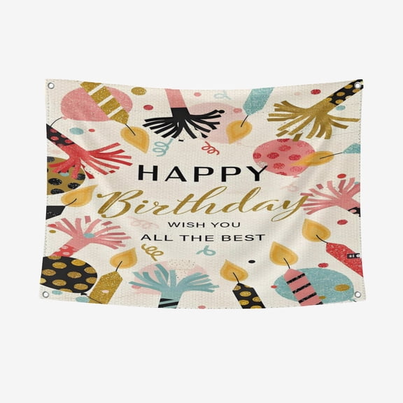 Birthday Thickened Polyester Background Cloth - Heat Transfer Printing HD non-Fading Indoor And Outdoor Wear-Resistant Decorative Cloth 3.28*4.92FT/100*150CM