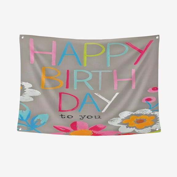 Birthday Thickened Polyester Background Cloth - Heat Transfer Printing HD non-Fading Indoor And Outdoor Wear-Resistant Decorative Cloth 3.28*4.92FT/100*150CM