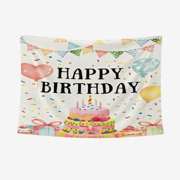 Birthday Thickened Polyester Background Cloth - Heat Transfer Printing HD non-Fading Indoor And Outdoor Wear-Resistant Decorative Cloth 3.28*4.92FT/100*150CM