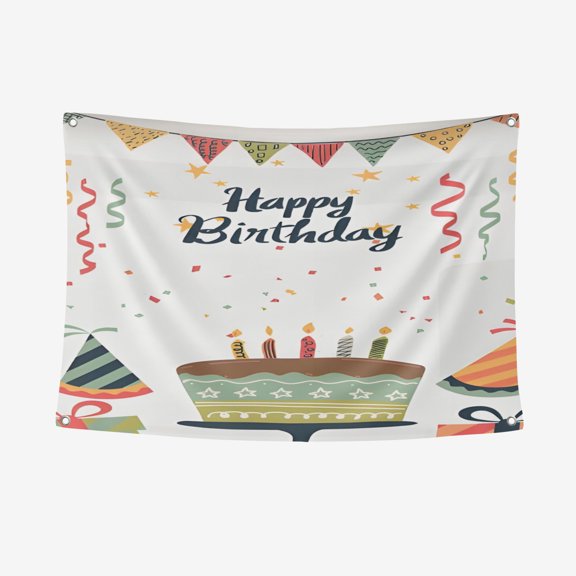 Birthday Thickened Polyester Background Cloth - Heat Transfer Printing HD non-Fading Indoor And Outdoor Wear-Resistant Decorative Cloth 3.28*4.92FT/100*150CM