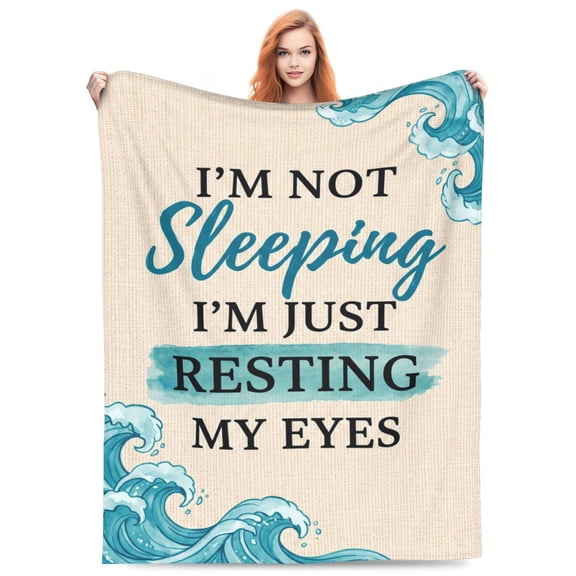 Birthday Throw Blanket, Flannel Funny Resting Eyes Quote Print, All Season Throw, Warm Plush Soft Cozy Blanket 50x40