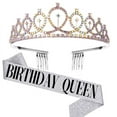 thumbnail image 1 of Birthday Tiaras for Girls, Crowns for Women Birthday, Tiara for Women Birthday Queen with Birthday Girl Sash, Crown for Girls，Tiaras and Crowns for Girls, 1 of 5