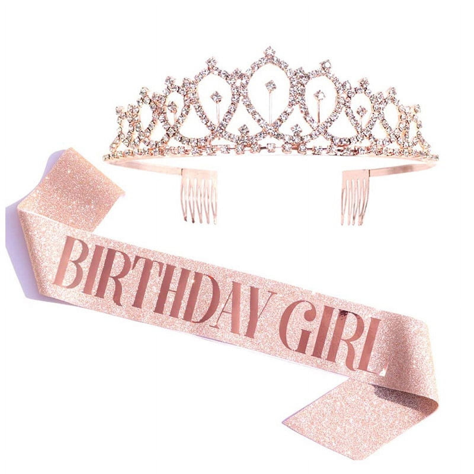 Birthday Tiaras for Girls, Crowns for Women Birthday, Tiara for Women Birthday Queen with Birthday Girl Sash, Crown for Girls，Tiaras and Crowns for Girls