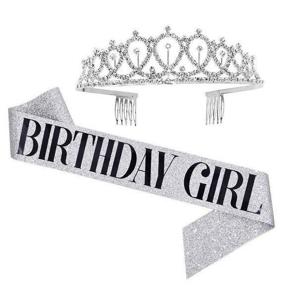Birthday Tiaras for Girls, Crowns for Women Birthday, Tiara for Women Birthday Queen with Birthday Girl Sash, Crown for Girls，Tiaras and Crowns for Girls