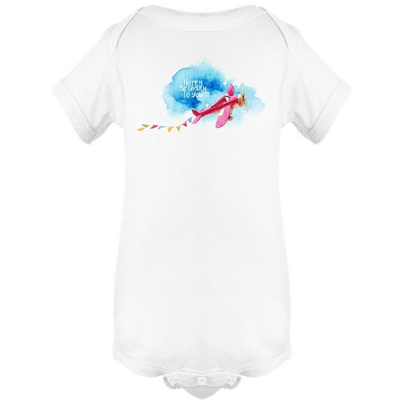 Birthday To You Red Airplane Bodysuit Infant -Image by Shutterstock, 6 Months
