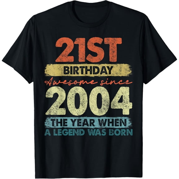 Birthday Vintage Celebration 21 Year Old 2004 Limited Edition 21st Gift T-Shirt, Size S-5XL