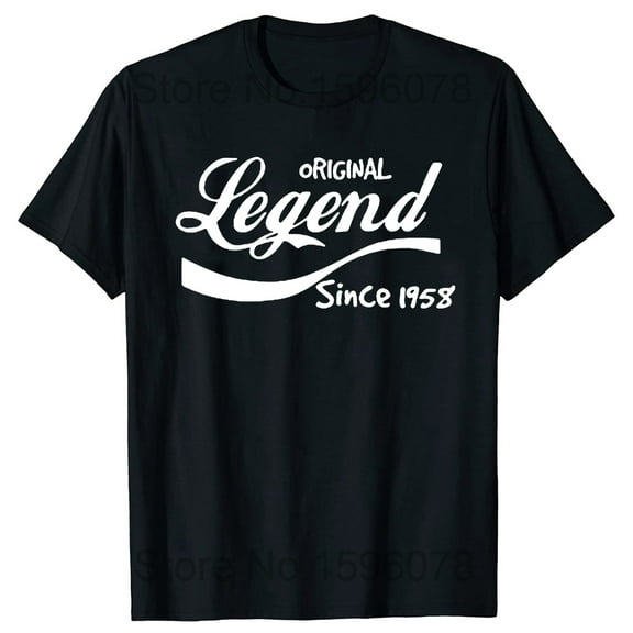 Birthday Vintage Legends Born in 1958 Old T Shirts Graphic Cotton Streetwear Short Sleeve Summer T-shirt Men