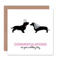 thumbnail image 1 of Birthday Wedding Silhouette Veil Dogs Greetings Card Plus Envelope Blank inside, 1 of 3