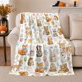 thumbnail image 1 of Birthday Woodland Animals Bear Fox Deer Rabbit Party Flannel Blanket, Cozy Sofa Throw for families and Nature Fans, Warm Bedroom bedroom Reading Nook Home Decor, Birthday Gift, 1 of 9