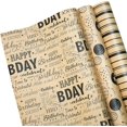 thumbnail image 1 of Birthday Wrapping Paper, 3 Rolls Kraft Wrapping Paper with Happy Birthday Font, Stripes, Balloons Pattern Assortment ，17 Inch x 120 Inch (10 Feet) Per Roll, 1 of 4