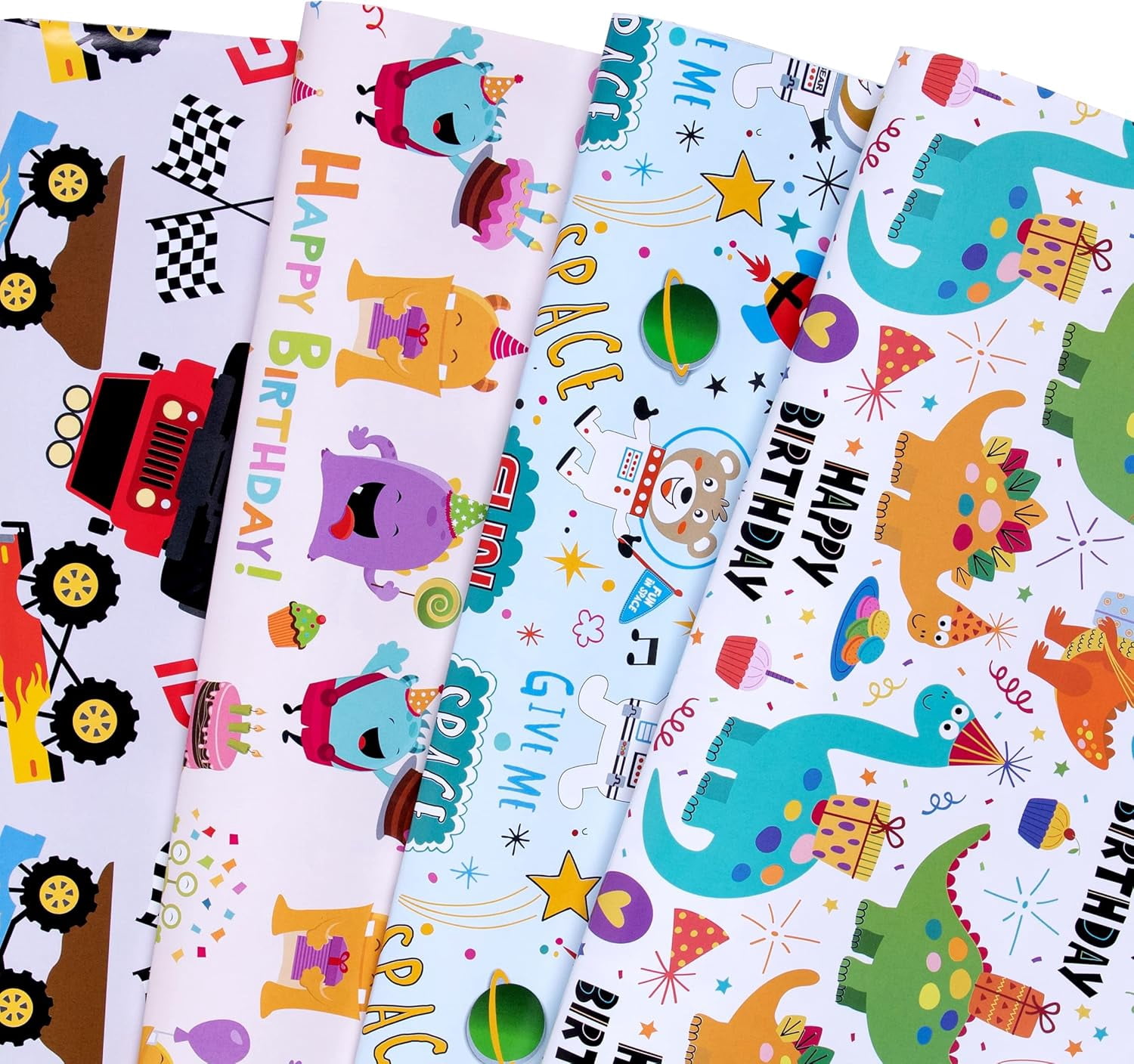 Birthday Wrapping Paper for Boys,Baby,Kids.Gift Wrapping Paper Includes