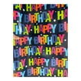 thumbnail image 1 of Birthday Wrapping Paper – Happy Birthday Lettering and Star Design, 17" x 9.8 Feet Gift Wrap for Party, Shower, and Holiday Celebrations, 1 of 9