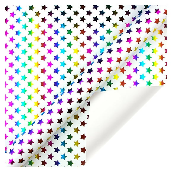 Birthday Wrapping Paper, Metallic Gold Gift Wrap Paper Roll, Colorful Balloon Cute Polka Dot Star Happy Birthday Design - 17.68 x 27.55 Inch