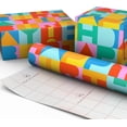 thumbnail image 1 of Birthday Wrapping Paper Mini Roll (Rainbow Block Letters) for Kids Birthday - 40 Sq. Ft., 1 of 4