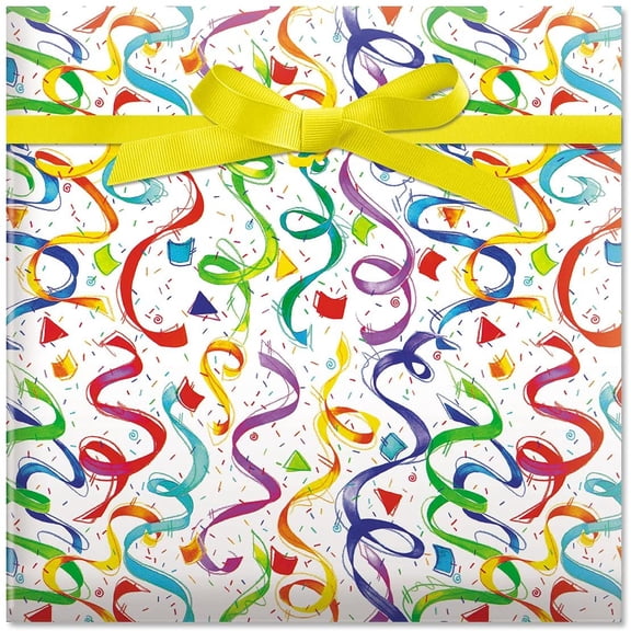 Birthday Wrapping Paper Roll - Confetti Gift Wrap - Jumbo Rolls, 23 Inches x 32 Feet (61 Square Feet Total), Peek-Proof Heavyweight Party Paper, For Celebrations and Special Occasions