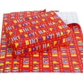 Kids & Adult Birthday Party Wrapping Paper Set 3 Big Sheets Happy