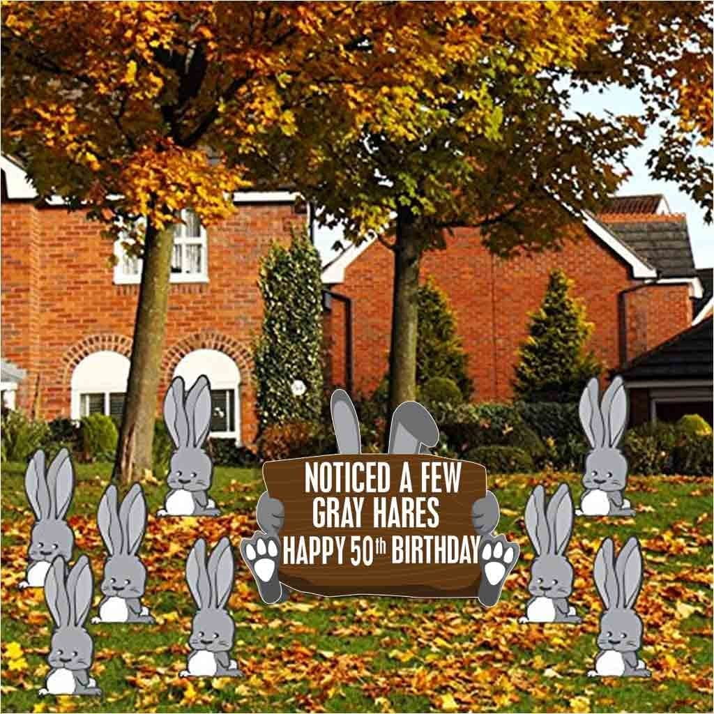 Birthday Yard Cards Noticed A Few Gray Hares Happy 50th Birthday 9pcs
