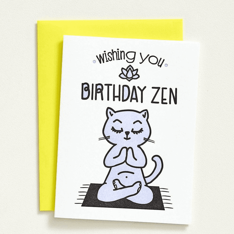Birthday Zen Cat Card – 