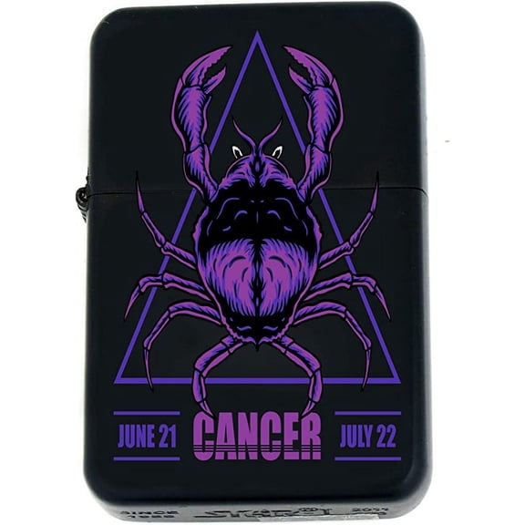 Birthday Zodiac Signs, Horoscope Symbols, Astrology Icons Collection Gifts Infinity Black Matt Windproof Lighters! (Cancer 2)