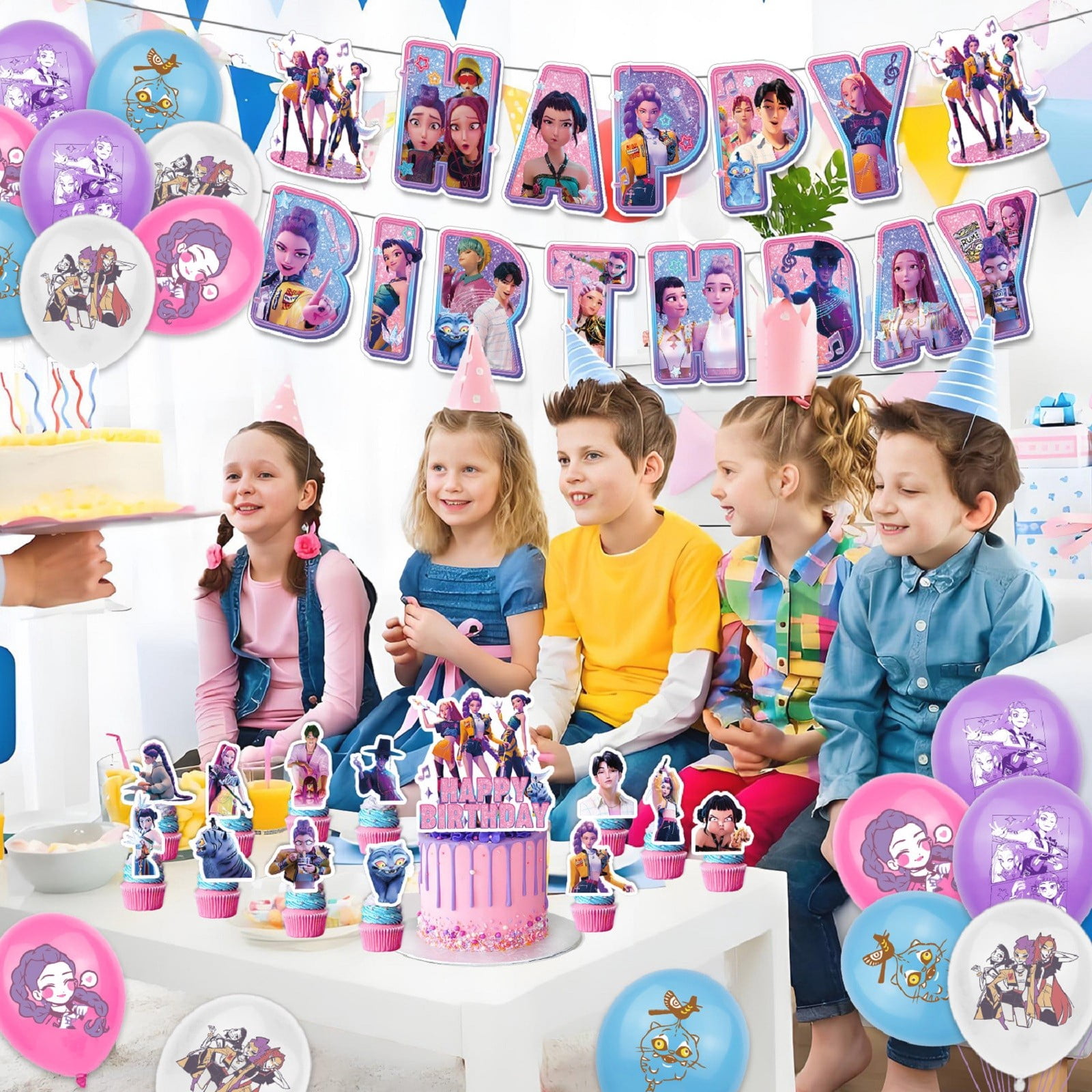 Huntrs Verjaardagsbanner – 150x100 Cm, Kleurrijke Print, Perfect Voor Kinderfeestjes, Fotografie En Themadecoratie