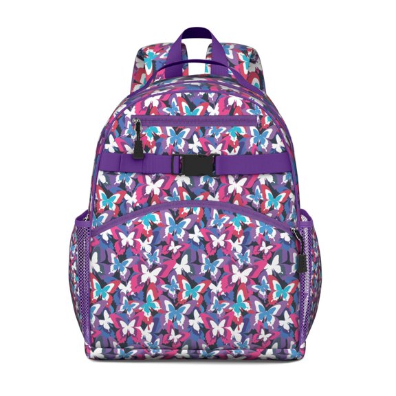 Birthday gift butterfly backpack, roomy backpack with colorful butterfly patterns, practical backpack for school or travel