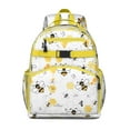 thumbnail image 1 of Birthday gift honeybee backpack, roomy backpack with bee and flower designs, practical for students, 1 of 6