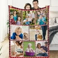 thumbnail image 1 of Birthday gift for women/men/mom/daughter personalized blanket with photo and text several colors and sizes soft fringe christmas blanket gift-SW4612-5*Photos-1, 1 of 5