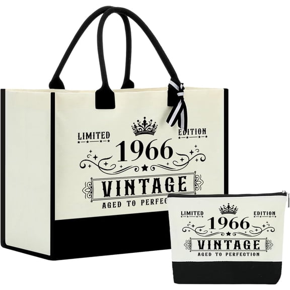 Birthday gifts for Women Travel Canvas Tote Bag and Makeup Bag -2026