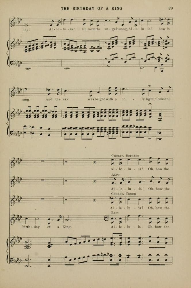 Birthday of a King 2 WH Neidlinger Christmas Carols & Hymns 1910 Canvas Art - (24 x 36)