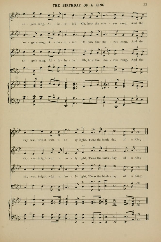 Birthday of a King 6 WH Neidlinger Christmas Carols & Hymns 1910 Canvas Art - (24 x 36)