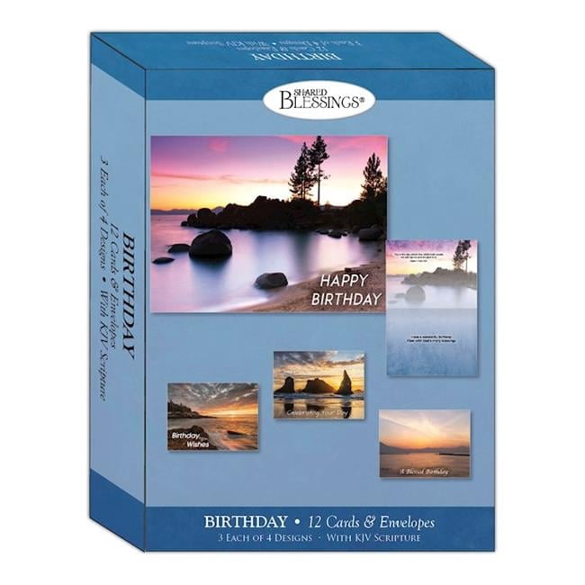 Birthday on The Shore Shared Blessings Boxed Card - Box of 12