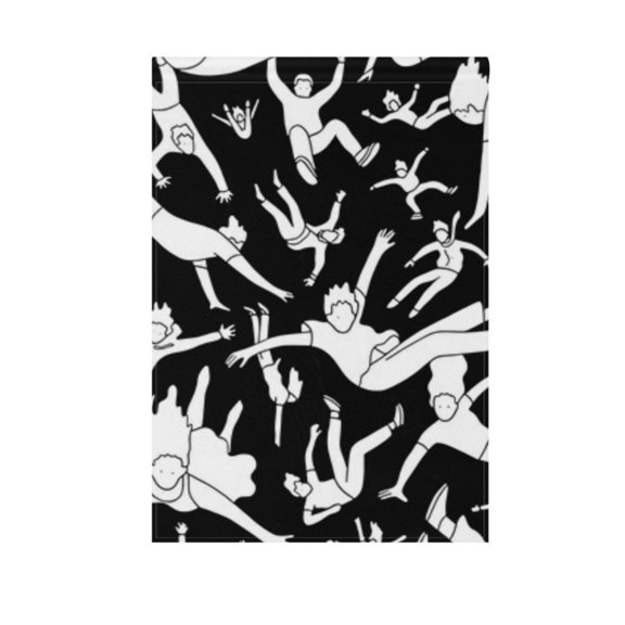 Birthday party garden flags, outdoor patio decoration flags with cute cartoon theme Fallen People