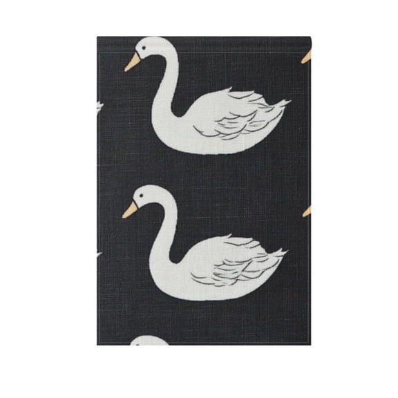Birthday party garden flags, outdoor patio decoration flags with cute cartoon theme. White Swan Pattern