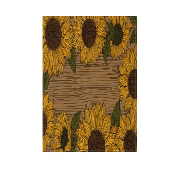 Birthday party garden flags, outdoor patio decoration flags with cute cartoon theme Wooden Style Sunflowers