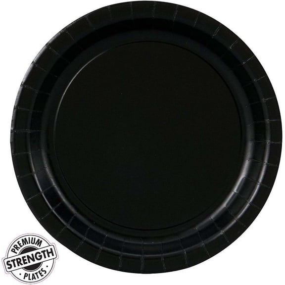 BirthdayExpress Black 7" Paper Cake Plates (8 Pack)