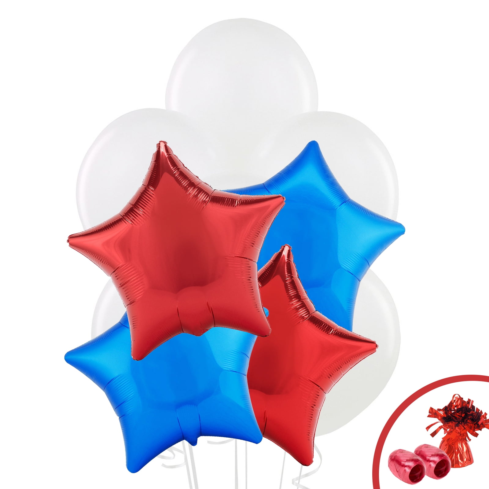 BirthdayExpress Red & Blue Star Balloon Bouquet