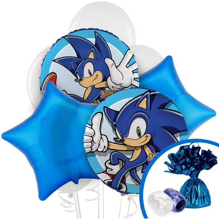 OPATER 5 Pcs Sonic The Hedgehog Balloons Birthday Party Supplies