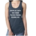 thumbnail image 1 of Birthplace:Earth Race:Human Politics:Freedom Religion:Love Racerback Tank, 1 of 2