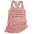 thumbnail image 1 of Birthplace Earth Race Human Politics Freedom Religion Love Tank Top, Ladies Racerback Tank, Human Rights, Desert Pink, XX-Large, 1 of 3