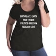 thumbnail image 1 of Birthplace:Earth Race:Human Politics:Freedom Womens Plus Size Scoopneck T, 1 of 1