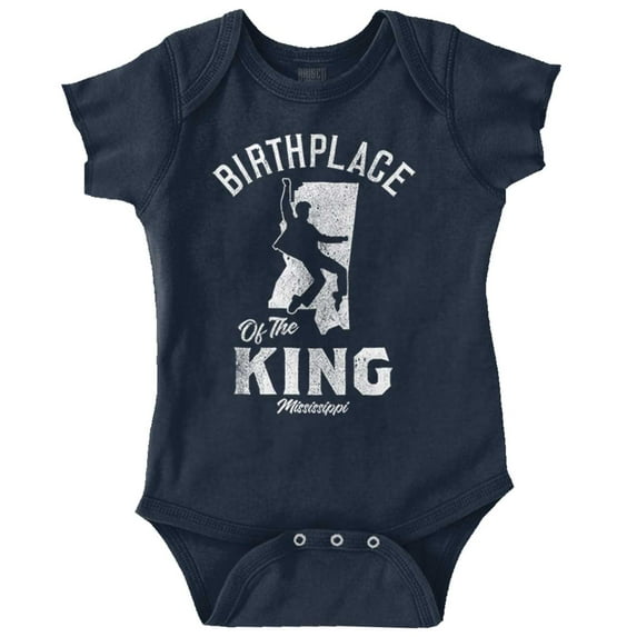 Birthplace Of The King Mississippi Romper Boys or Girls Infant Baby Brisco Brands 6M