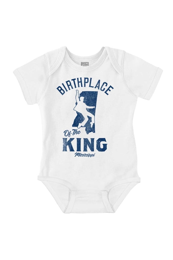 Birthplace Of The King Mississippi Romper Boys or Girls Infant Baby Brisco Brands NB