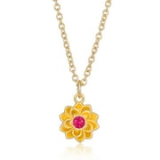 18K Gold Plated Flower Necklaces for Women Lotus Pendant Chain July Birthday Graduation Jewelry Gifts Teen Mom Wife Girlfriend Tween Female Lady Adults Ideas