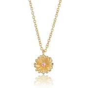 APSVO Birthstone Birthflower Necklaces for Women 14K Gold Plated Carnation Pendant Necklace January Birth Month Flower Necklace Birthday Mother's Day Gifts for Mom Girlfriend Daughter