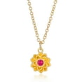 Birthstone Birthflower Necklaces for Women 14K Gold Plated Lotus