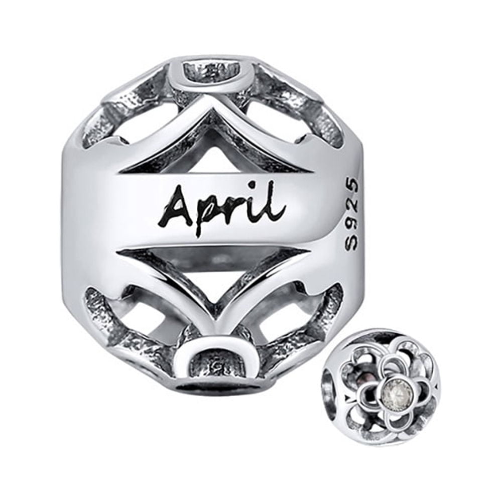 Birthstone Charms for Bracelet Sterling Silver CZ Womens Ginger Lyne Collection